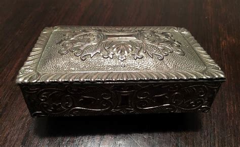 vintage metal trinket box made in japan|made in japan trinket box.